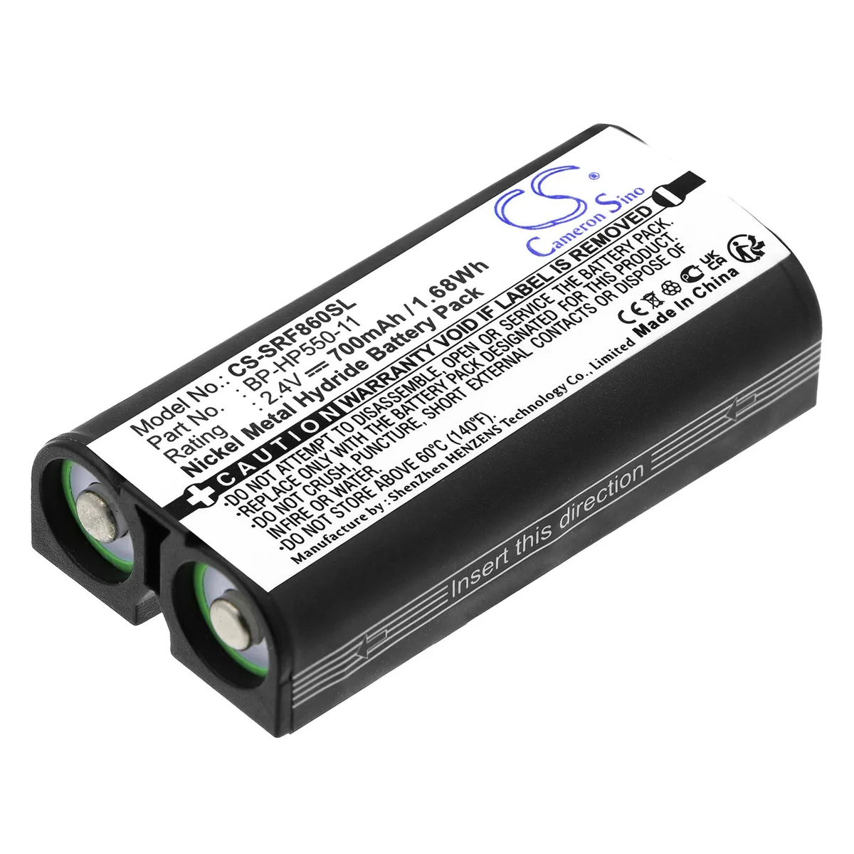 Centenex Electronics Centenex Electronics DS-CS-SRF860SL HeadPhone Battery 2.4V 700mAh Ni-MH Black — product photo