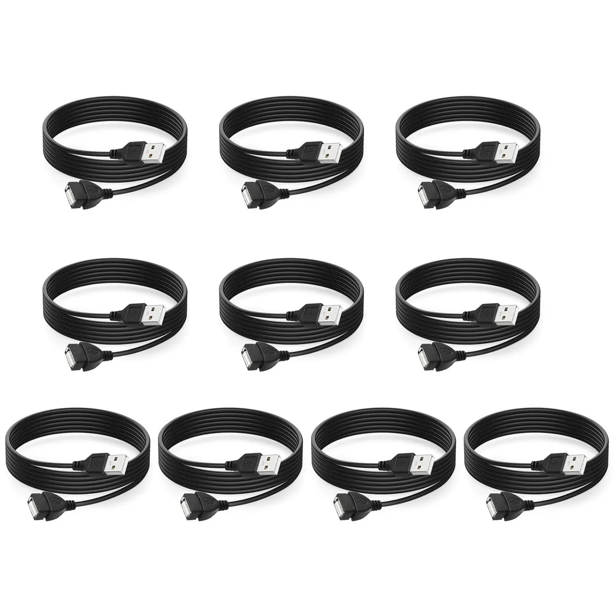 miqpower miqpower USB-A 2.0 Extension Cable 10-Pack 1.6 ft — product photo