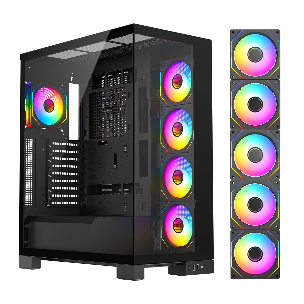 DIYPC DIYPC Vanguard-F2-Pro Black ATX Full Tower PC Case — product photo