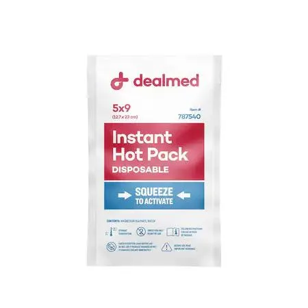 Box of 24 transparent rectangular instant hot packs