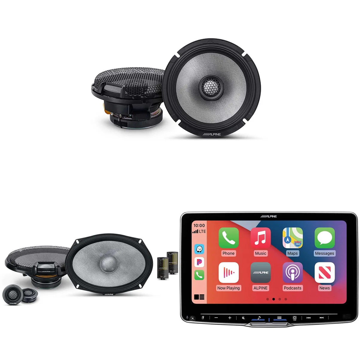 Alpine Alpine ILX-F509 Halo9 9" Receiver with R2-S69C 6x9" &amp; R2-S65 6.5" Speakers — product photo