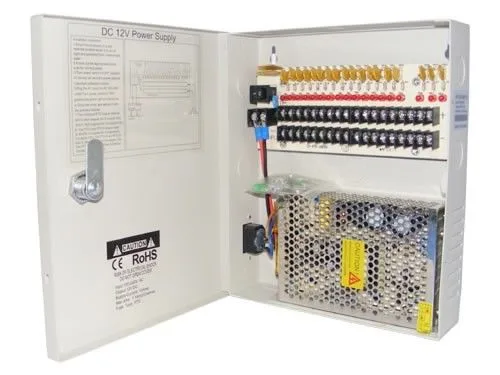 ABL Corp ABL Corp 18ch DC 12V CCTV Power Distributor Box Wall-Mount 5 Amp UL surveillance accessory — product photo