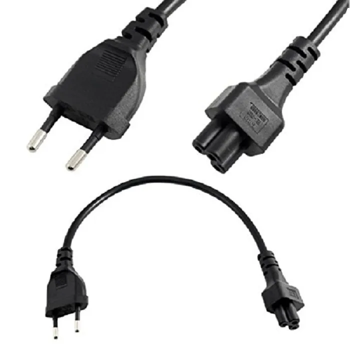 TeKit TeKit EU 2-Pin Male to IEC 320 C5 Power Extension Cord 1ft 18AWG 10A 250V Black — product photo