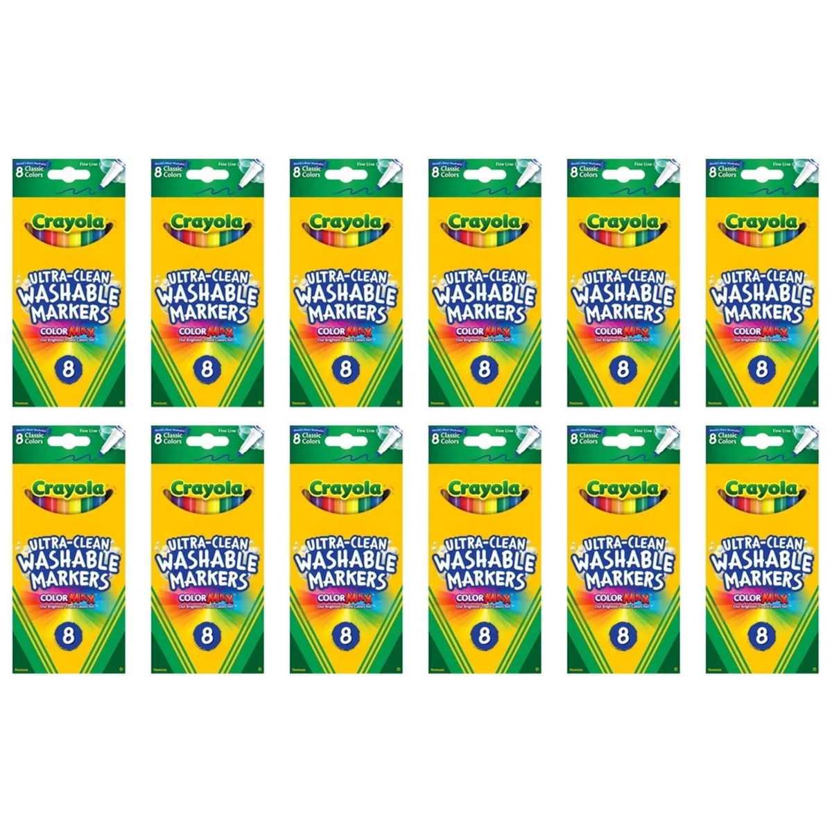 Crayola Crayola SP-52123034976574 Washable Fine Line Markers 8 Count 12-Pack illustration — product photo