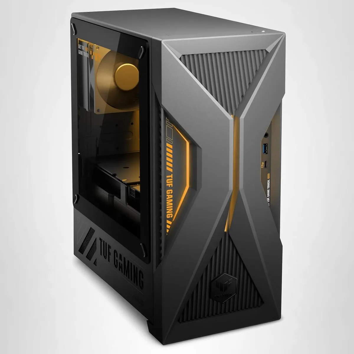 ASUS ASUS TUF T500 (2025) Gaming Desktop PC i5-13420H RTX 3050 16GB DDR5 512GB SSD Yellow — product photo