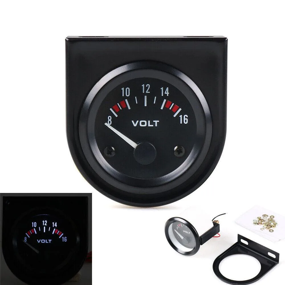 Dyno Racing Dyno Racing 52mm Voltmeter 8-16V White LED — product photo