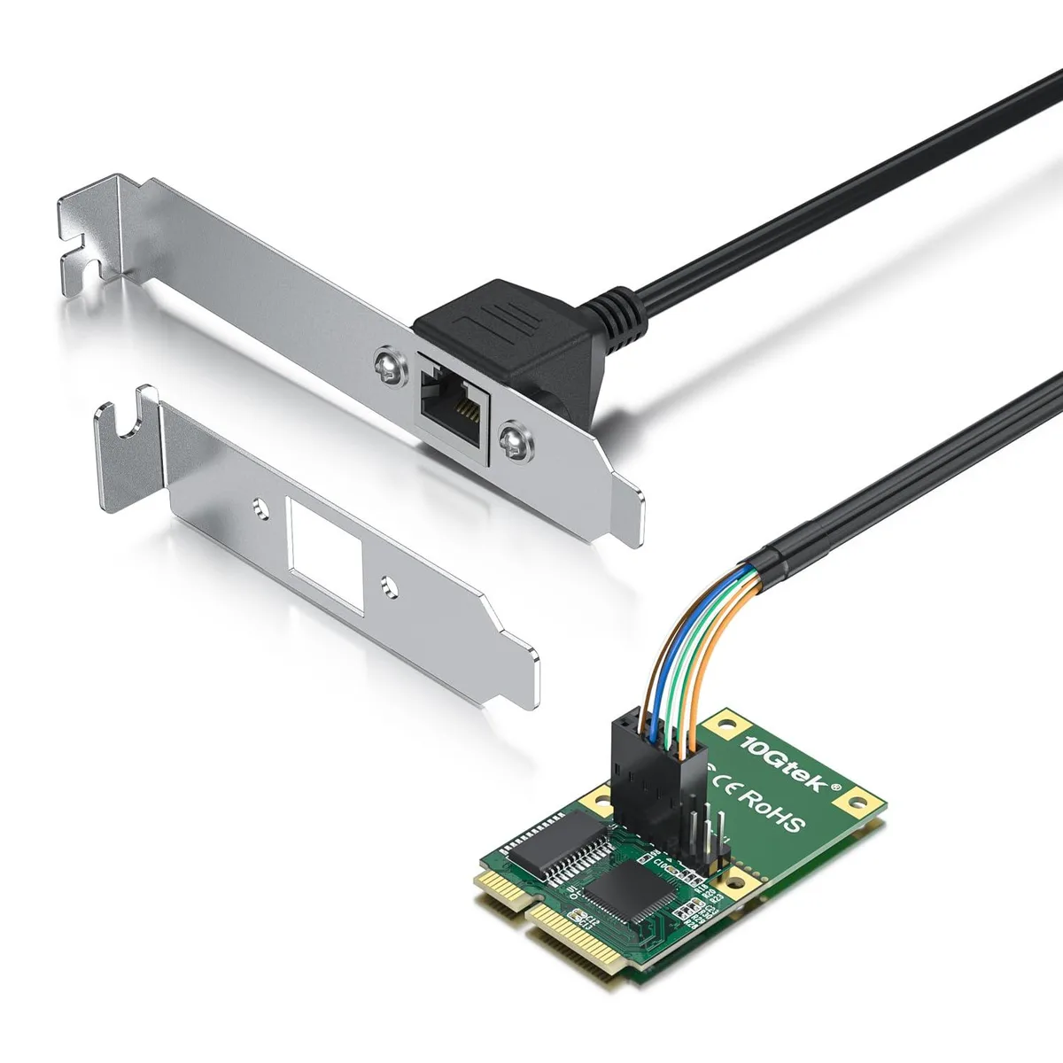 Vszerda Vszerda Mini PCIe Gigabit Network Card, 30 cm Cable, Dual Bracket — product photo