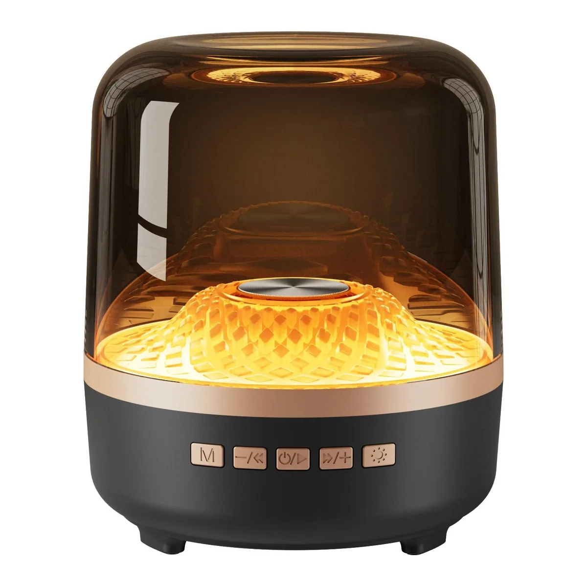 Compact black ABS cube with 6.5 inch driver and LED lights