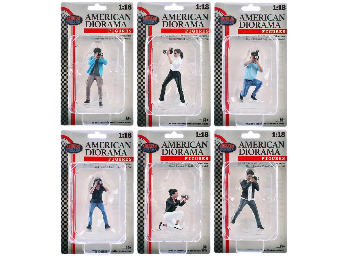 American Diorama American Diorama "Photographers" 6 Figure Set 1/18 Scale — product photo