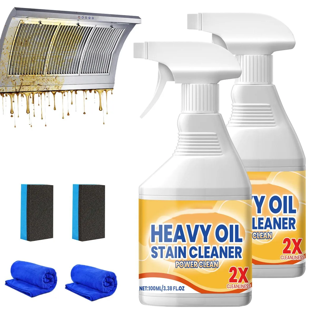  YADUO Kitchen Heavy Oil Cleaner Spray 2Pcs 2026 — product photo