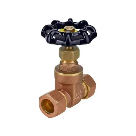 Brass gate valve with cast iron wheel handle