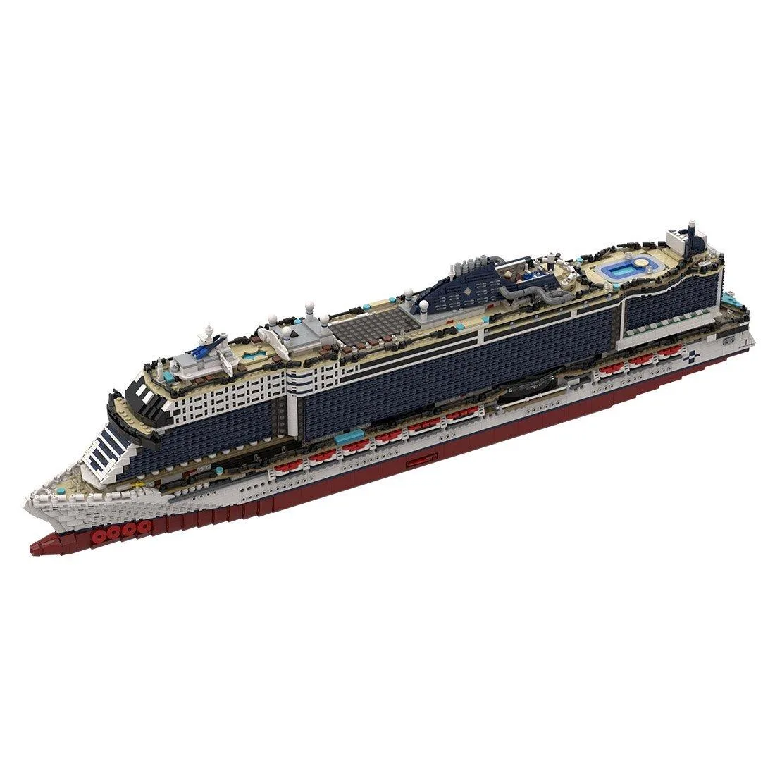 ZITIANYOUBUILD ZITIANYOUBUILD MOC-116714 MSC Seashore Cruise Ship 6270 Parts Educational Building Set — product photo