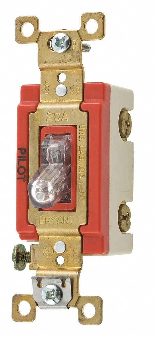 Clear pilot light wall switch toggle 1.7 in high