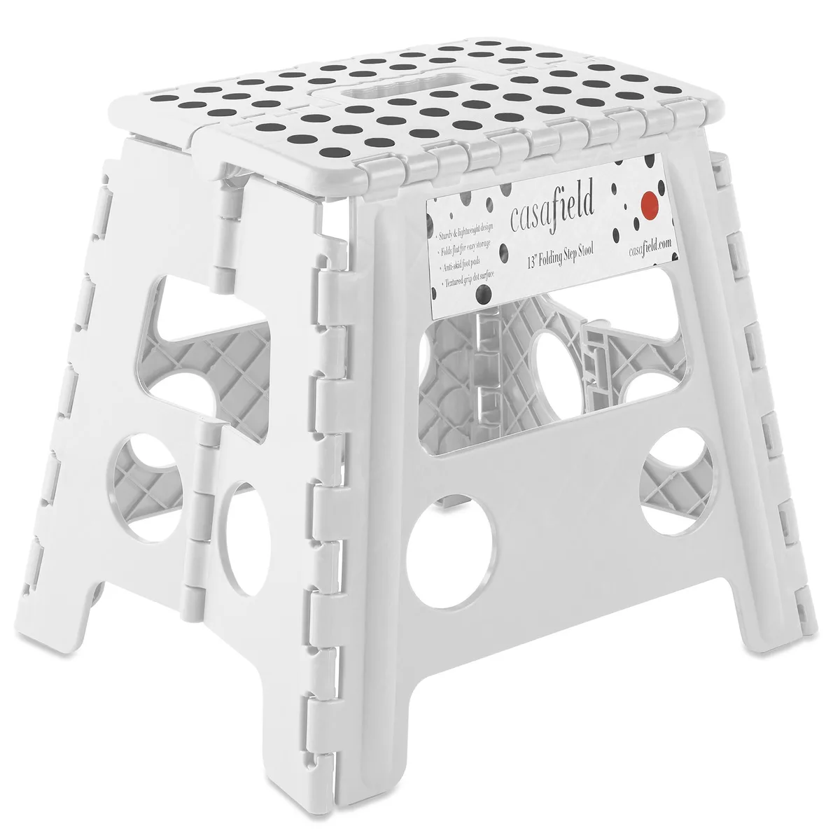Casafield Casafield 13" Folding Step Stool with Handle, White — product photo