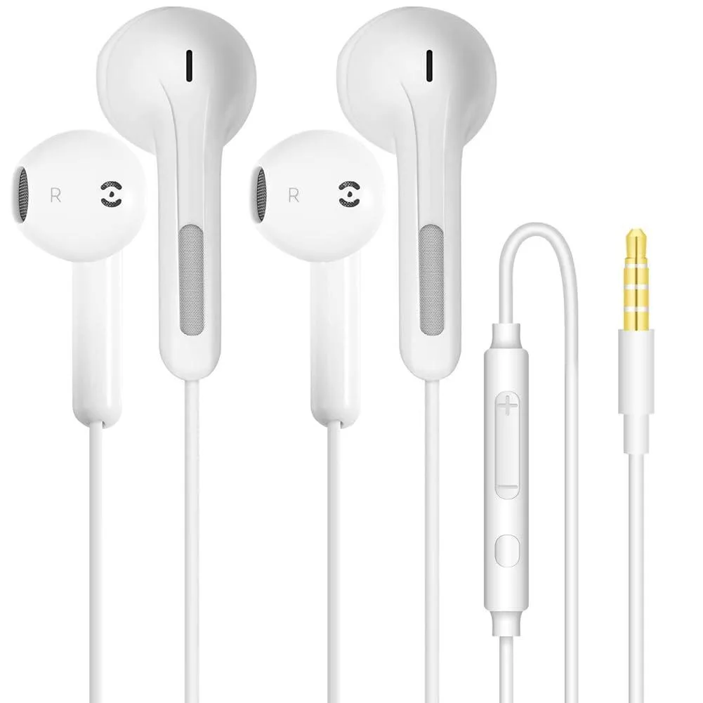No Sew No Sew Earphones Wired-02 White 2 Pack 3.5mm In-Ear Headphones — product photo