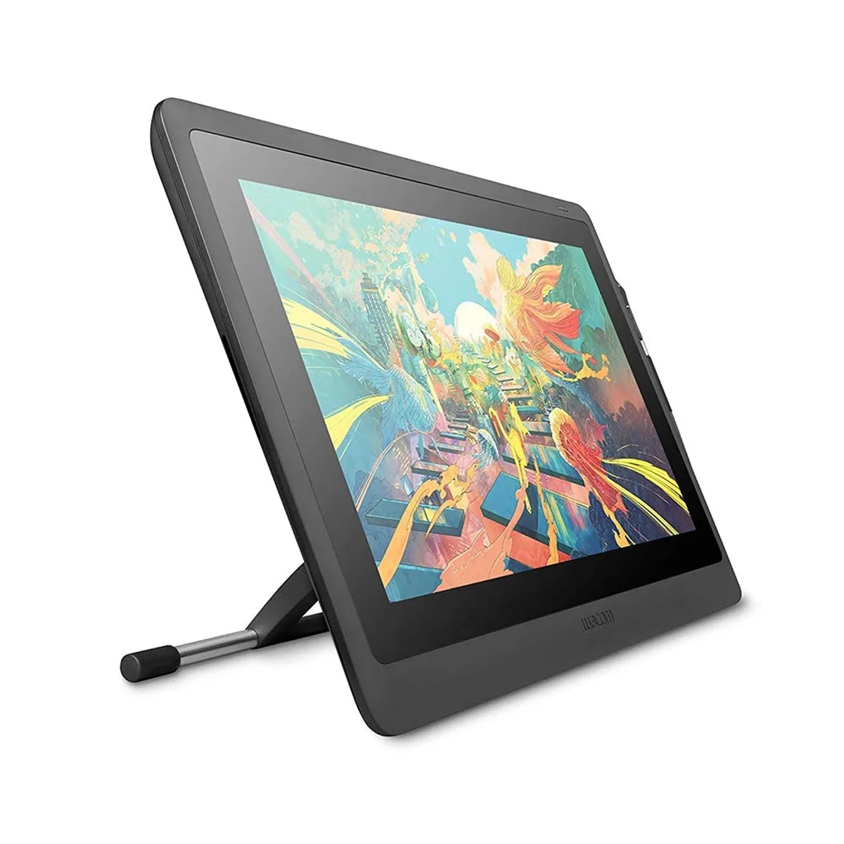 Black adjustable stand with anti-slip base and VESA mount for Wacom Cintiq 16