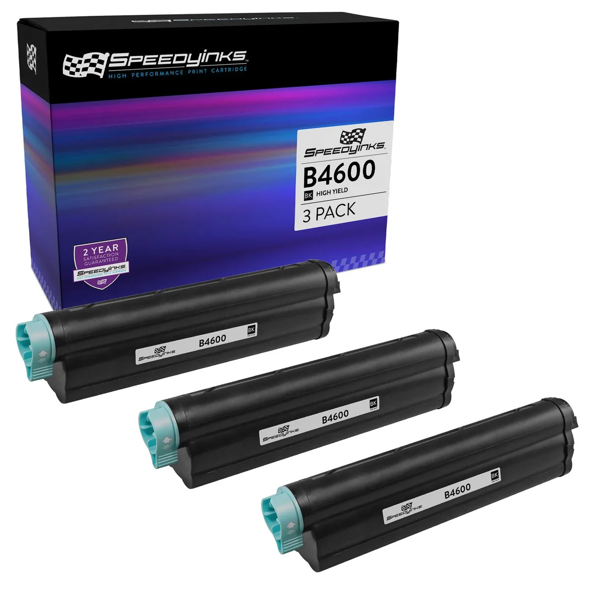 SpeedyInks SpeedyInks B4600 43502001 Black Toner Cartridge 3-Pack 7000 Pages — product photo
