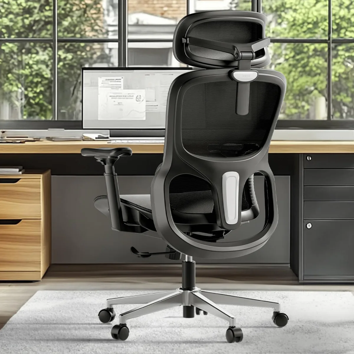 Hbada Hbada P2 Ergonomic Office Chair Black 135° Tilt 3D Lumbar Support — product photo