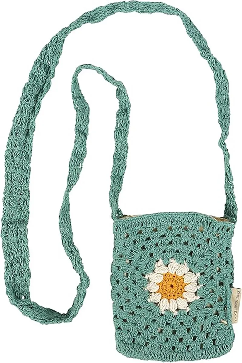Primitives By Kathy Primitives By Kathy Daisy Crossbody Bag Crochet Style 30 inch strap — product photo