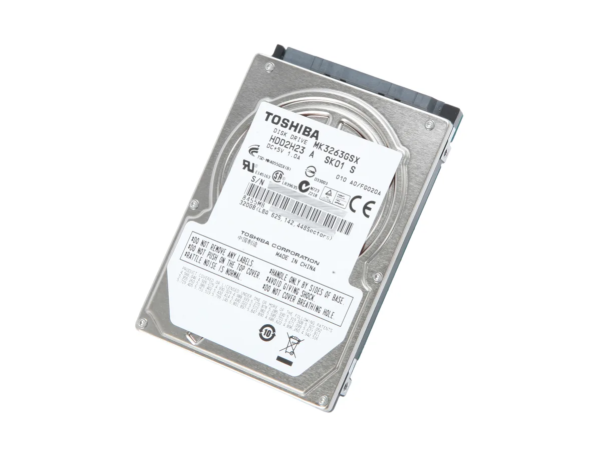 Toshiba Toshiba MK3263GSX 320GB 5400 RPM 8MB SATA 3.0Gb/s 2.5" laptop hard drive — product photo