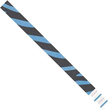 DuPont Tyvek DuPont Tyvek WR108BE Wristbands 3/4 x 10 Blue Zebra Stripe PK500 — product photo