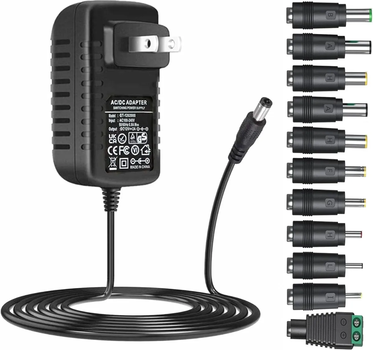 Kenuco Kenuco Universal AC Adapter 12V 2A 24W 11 DC Plug Tips — product photo