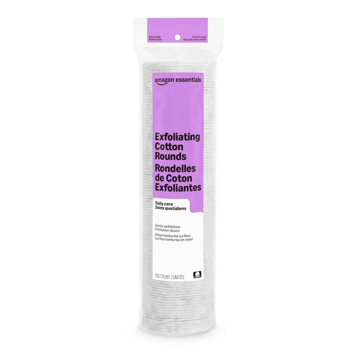  Amazon Essentials Exfoliating Cotton Rounds, 100 Count — product photo
