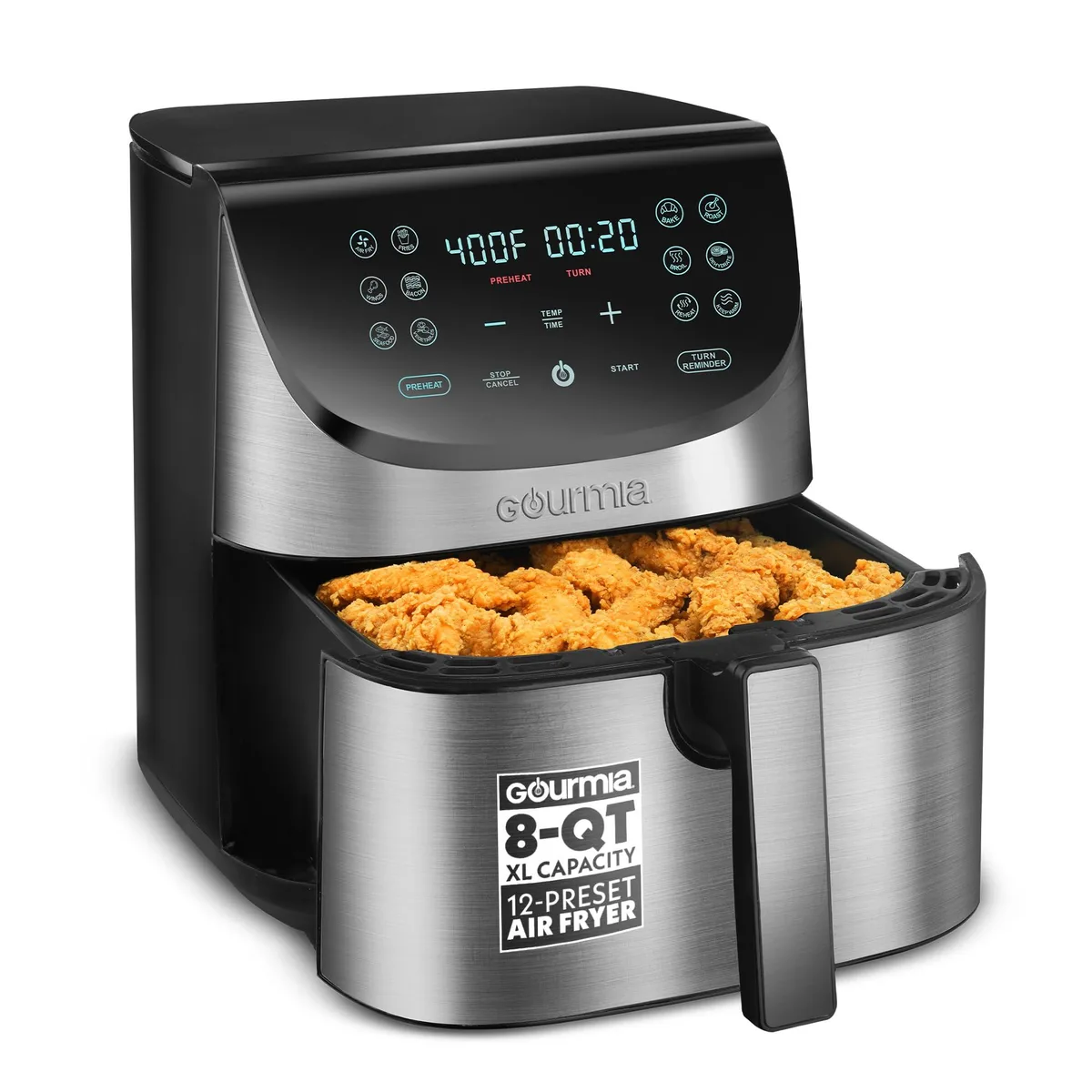 Gourmia GAF856 8 Qt Digital Air Fryer Stainless Steel — product photo