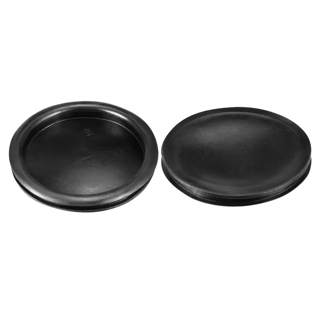 Five black rubber grommets 100mm diameter
