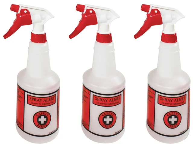 Natural 24 fl oz trigger spray bottle with black and red accents and embossed measurement scales