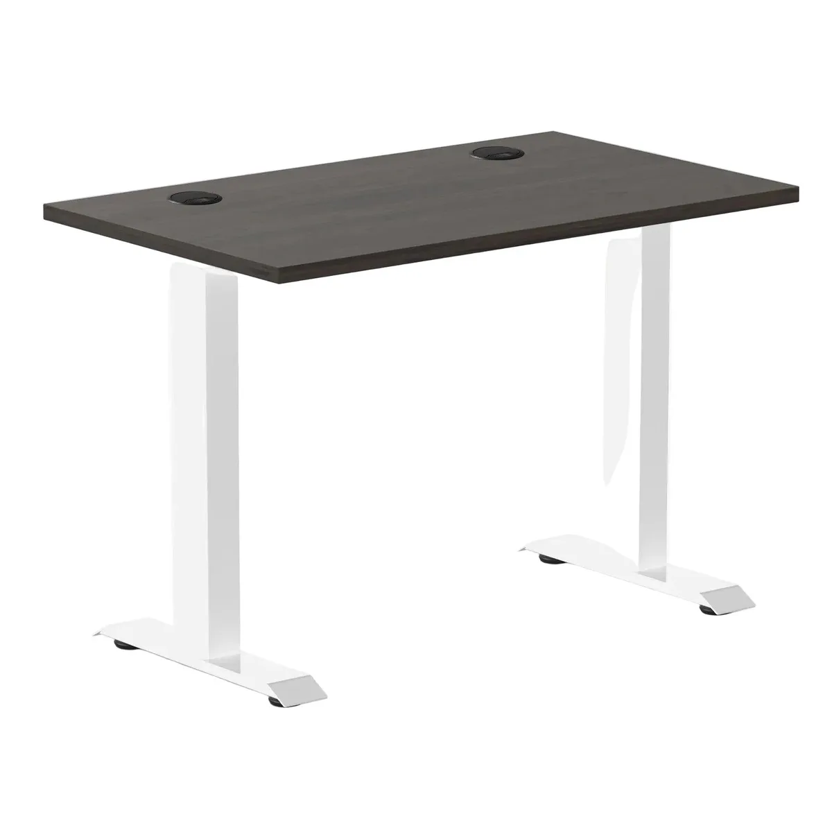 Desky Desky Zero Mini Office Desk Burnished Wood White 40 x 24 in — product photo