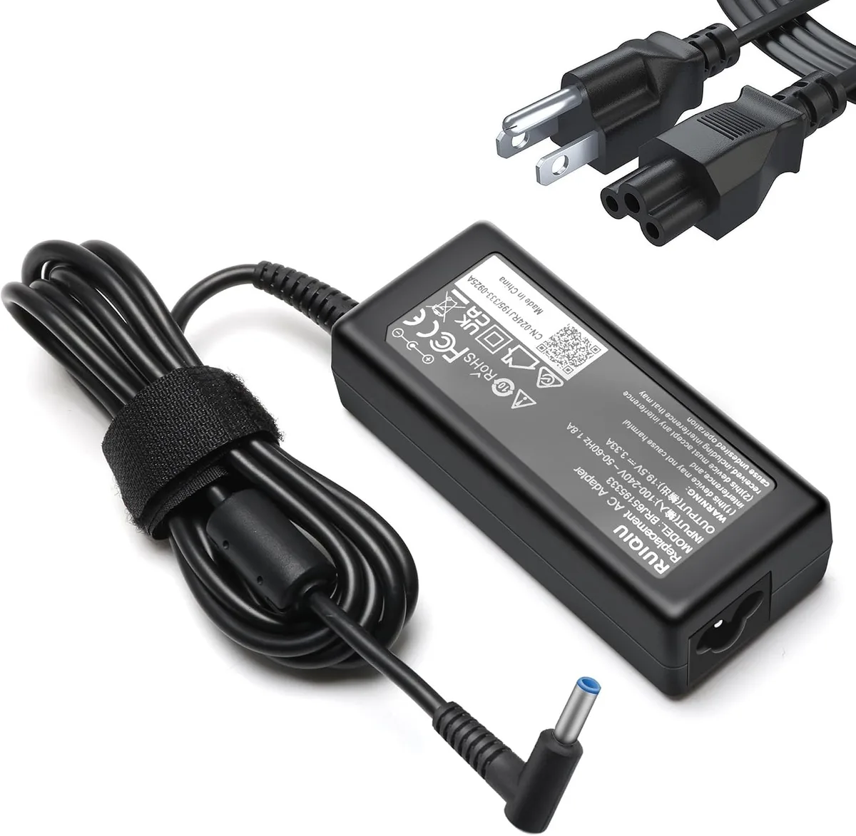 FLEANE FLEANE 65W AC Adapter Laptop Charger HP Envy 13 15 17 X360 Blue Tip 4.5mm — product photo