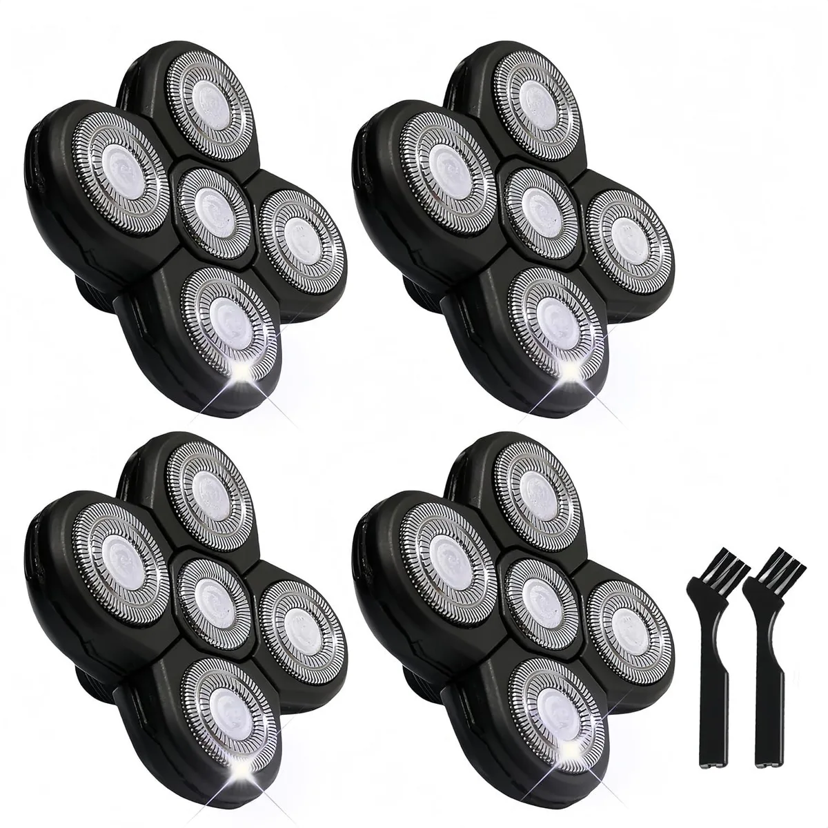 TAURKENAM TAURKENAM 4PCS 5-Blade Replacement Heads with 2 Brushes — product photo