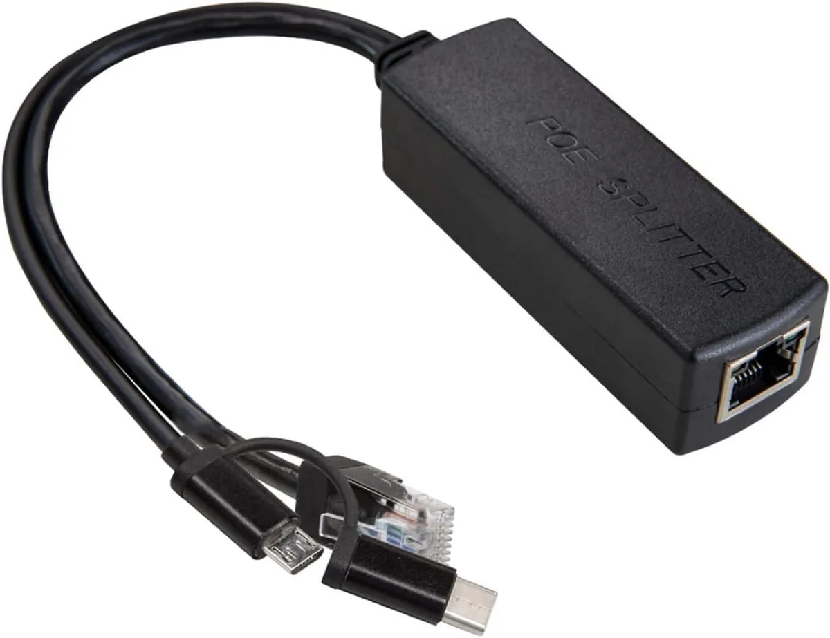 KINGARD KINGARD Gigabit PoE Splitter 5V 3A 2-in-1 USB-C Micro USB 10/100/1000Mbps 802.3af/at — product photo