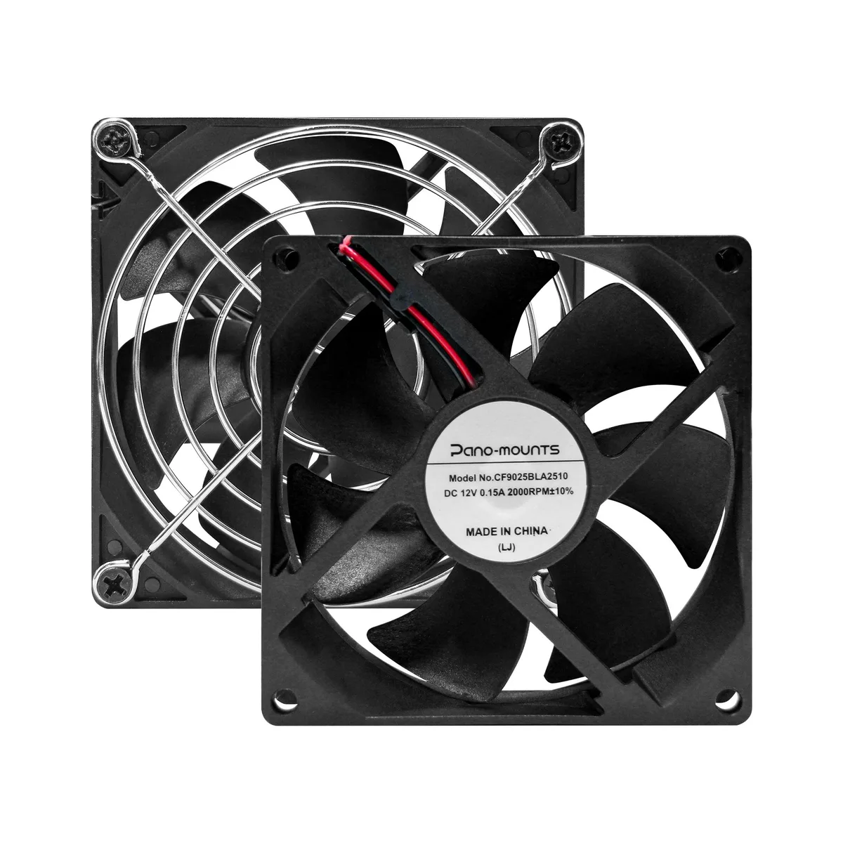 PANO-MOUNTS PANO-MOUNTS 90mm Case Fan 2-Pack 2000RPM 3-Pin Black — product photo