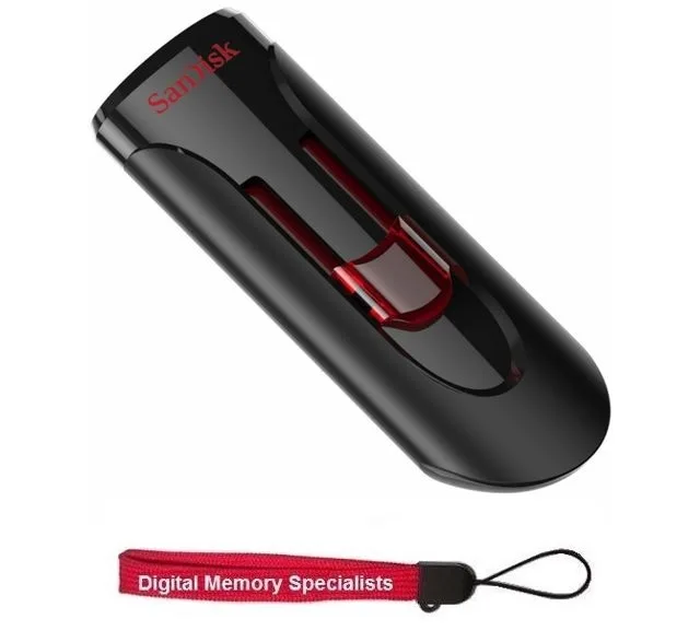 SanDisk SanDisk Cruzer Glide USB 3.0 256GB USB flash drive with lanyard — product photo