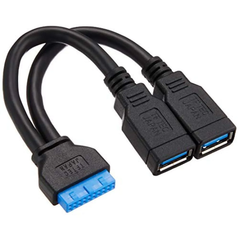 Japanese Import Japanese Import USB 3.0 10-pin header to dual USB-A female cable — product photo