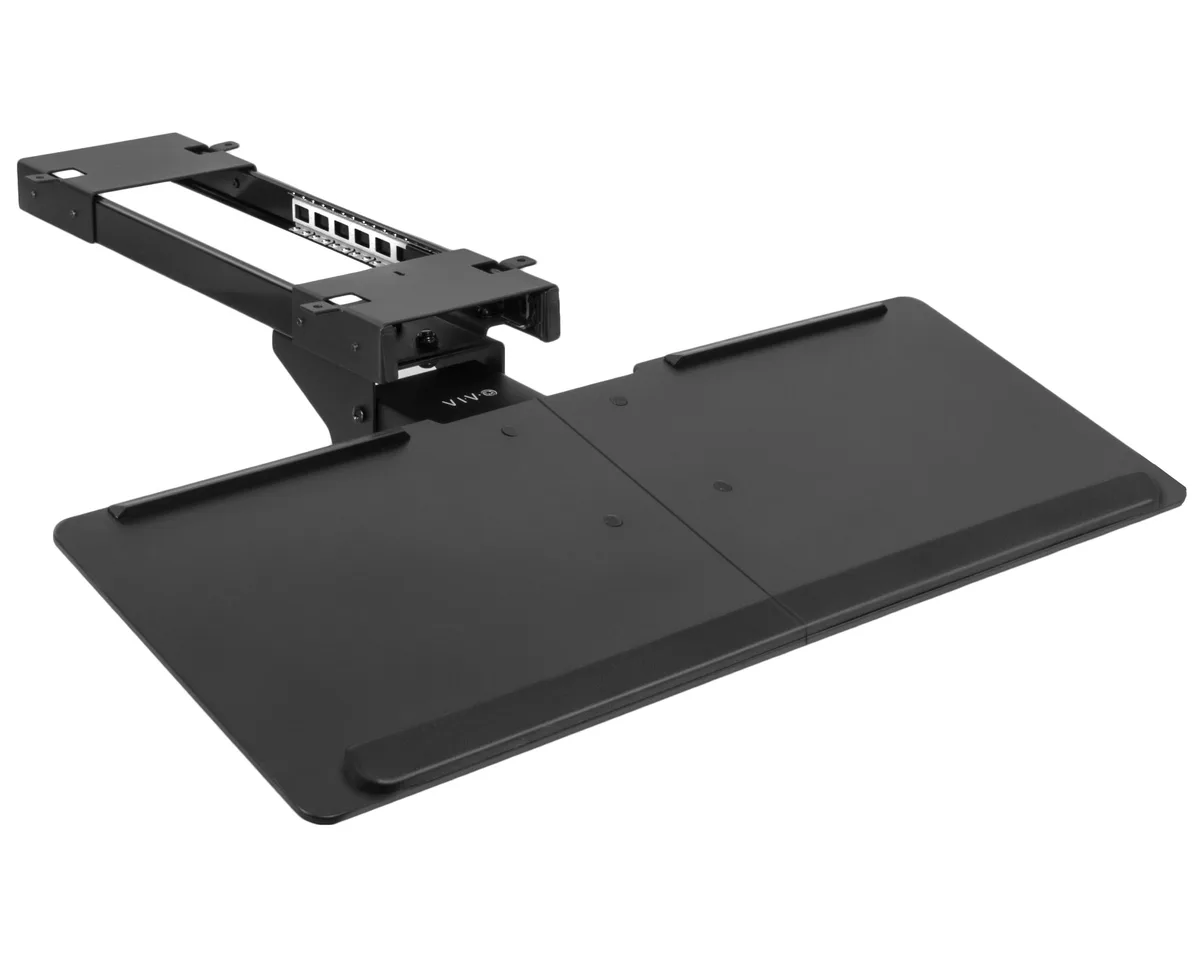 VIVO VIVO Adjustable Keyboard Mouse Tray Deluxe 26.5" x 10" 18" Track Under Desk Mount — product photo