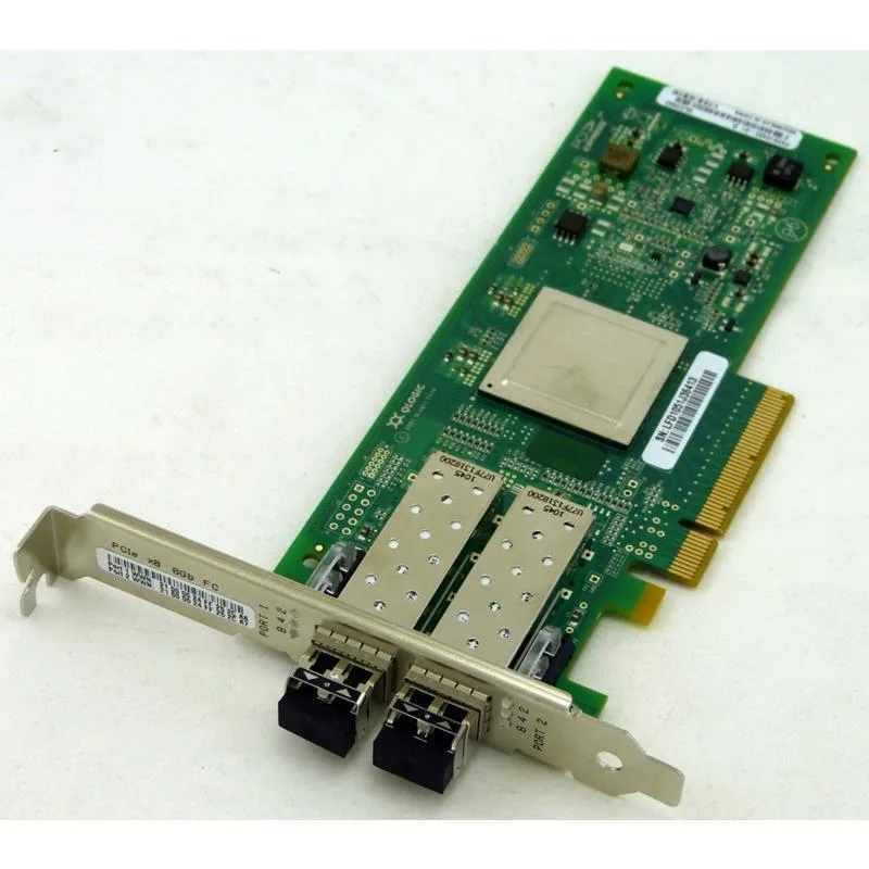 QLogic Corp. QLogic Corp. QLE2562-E 8Gb Dual Port PCIe x4 Fibre Channel HBA Standard Bracket — product photo