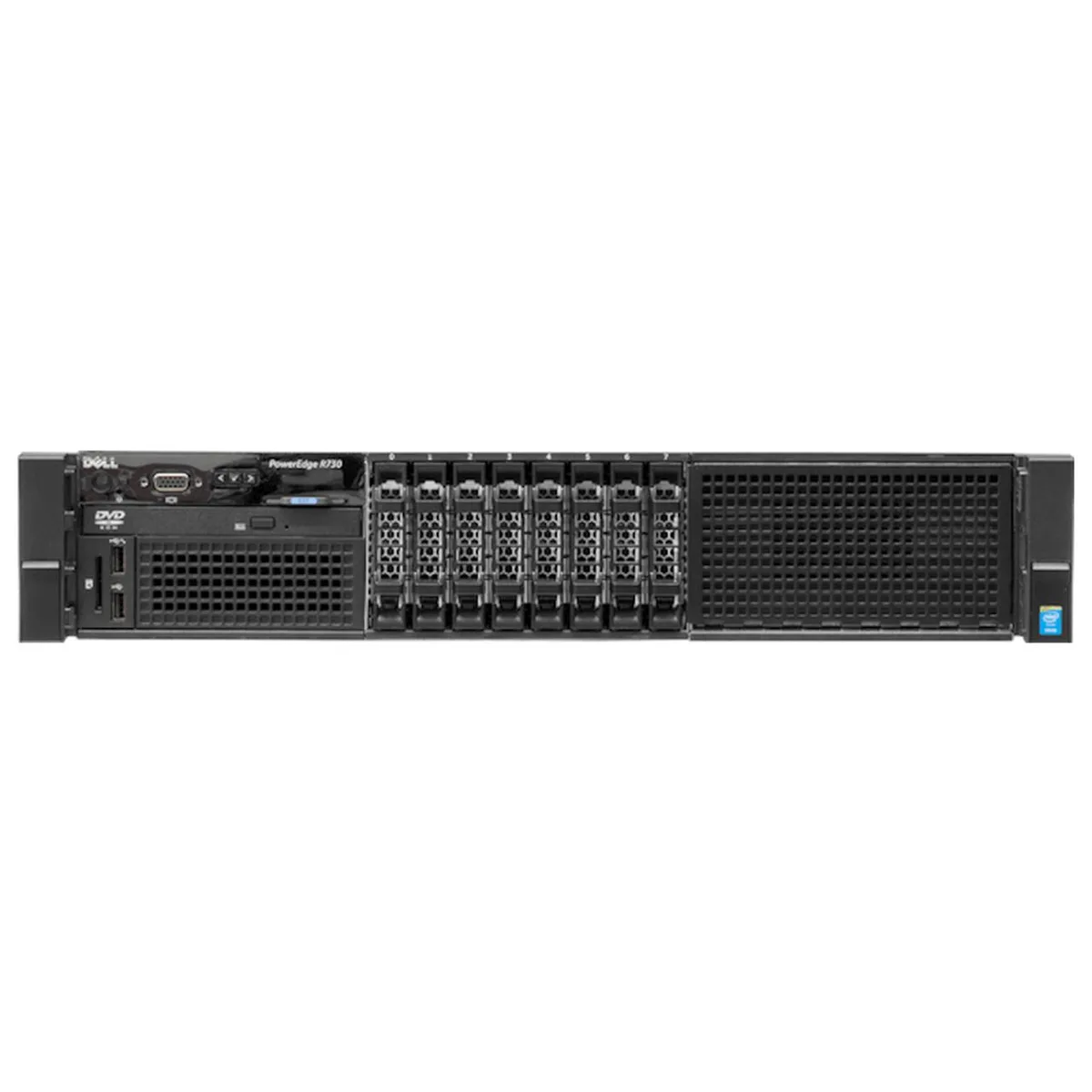 DELL DELL PowerEdge R730 2U rack server 2x Xeon E5-2620 v3 2.4GHz 6-core 512GB DDR4 8x 400GB SSD H730 — product photo