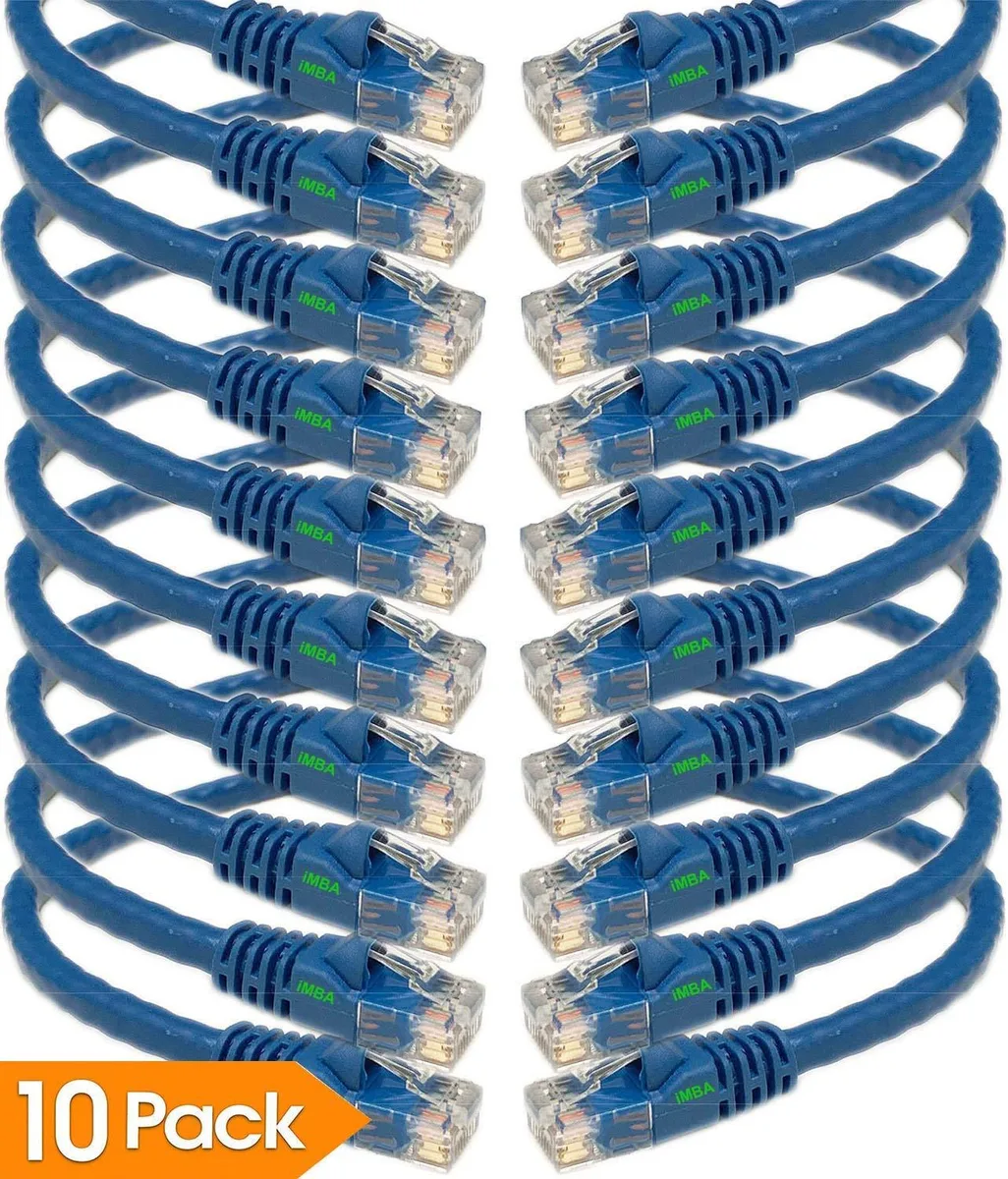 iMBAPrice iMBAPrice Cat5e RJ45 Patch Cable 100ft Blue 10 Pack — product photo