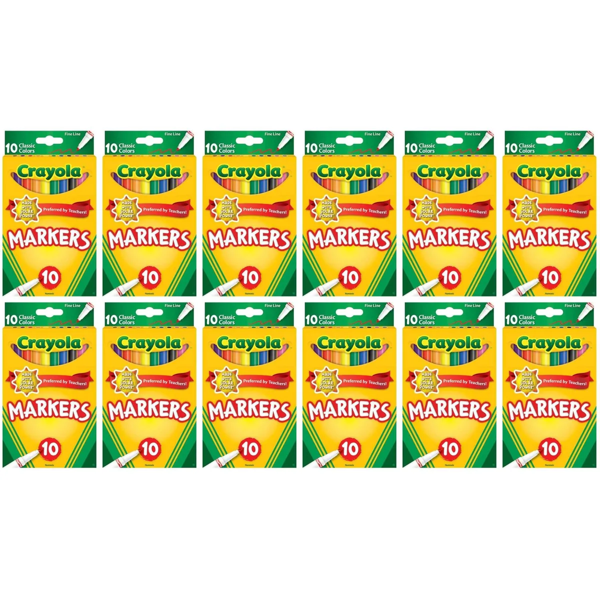 Crayola Crayola SP-52126012735806 Fine Line Markers 10 Colors 12-Pack illustration — product photo