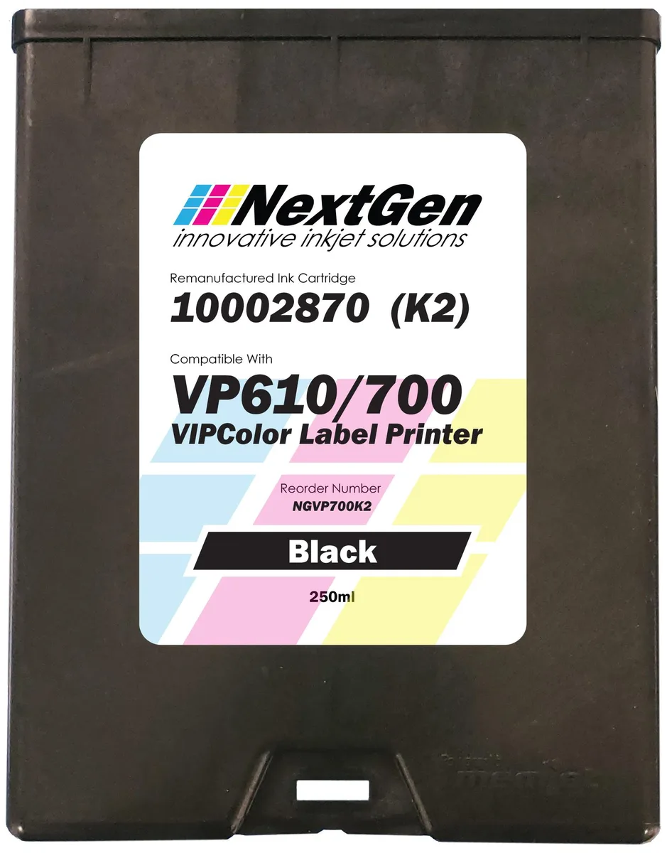 NextGen Innovative inkjet Solutions NextGen Innovative inkjet Solutions Black (K2) 250 ml ink cartridge for VP610/VP700 — product photo