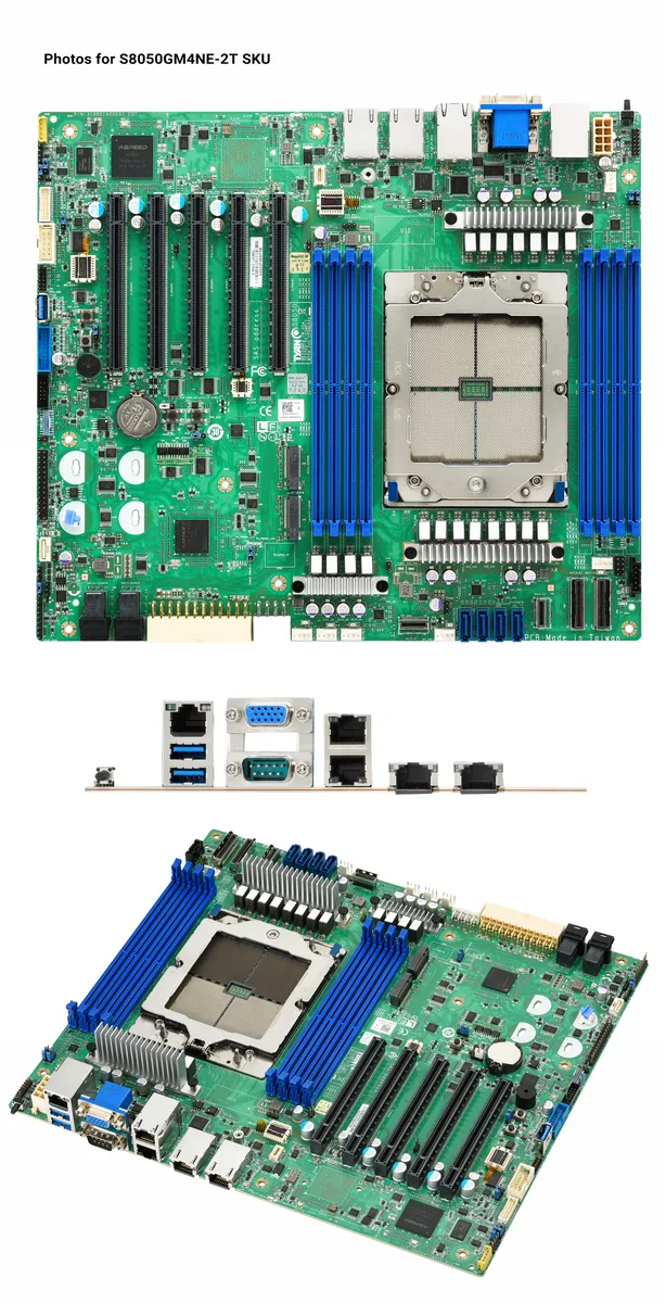 TYAN TYAN S8050GM4NE-2T server motherboard SP5 8 DIMM DDR5 4800 5 PCIe 5.0 x16 2 10GBase-T 2 1000Base-T IPMI — product photo