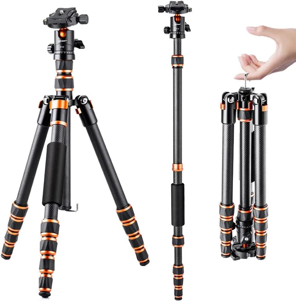 PISKEKAT PISKEKAT Security Camera Tripod 60 inch Carbon Fiber 1KG — product photo