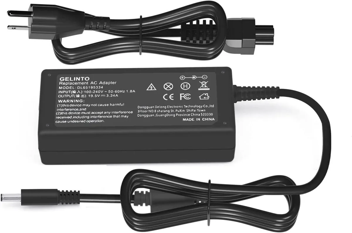 GCROWN GCROWN 65W 19.5V 3.34A AC Adapter 4.5mm Tip for Dell Inspiron 3000 5000 7000 Series — product photo