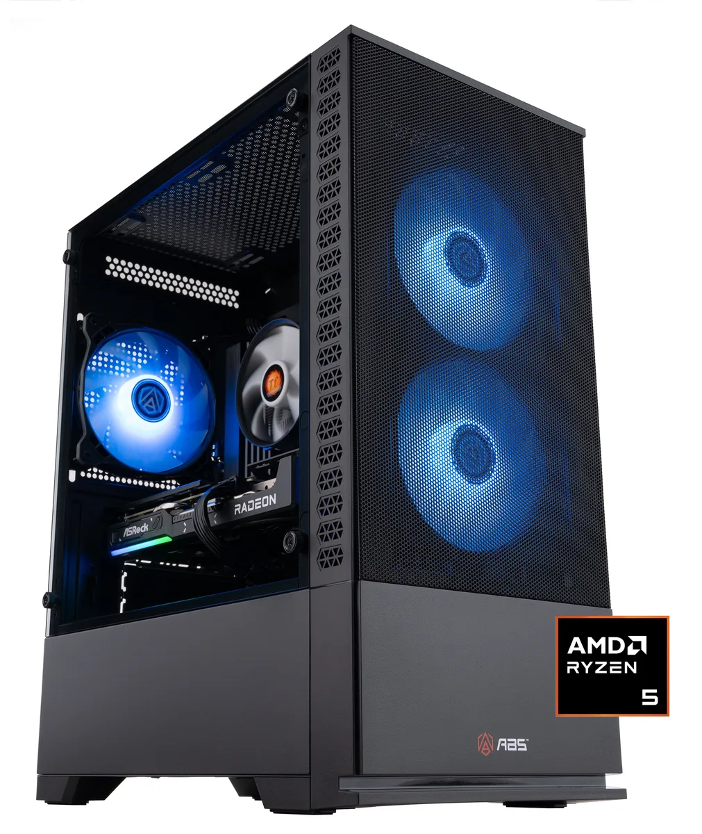 ABS ABS CR9600X9060XT16GB3 gaming PC Ryzen 5 9600X Radeon RX 9060 XT 32GB 1TB — product photo