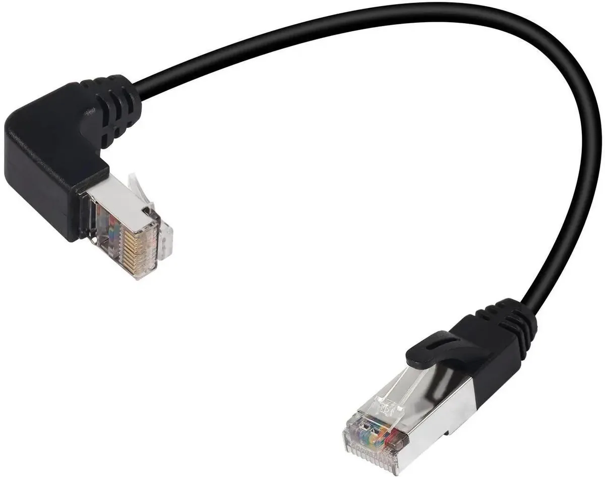 SMUGDESK SMUGDESK 90° DownAngle RJ50 10P10C Shielded Cat5E Cable 30cm — product photo