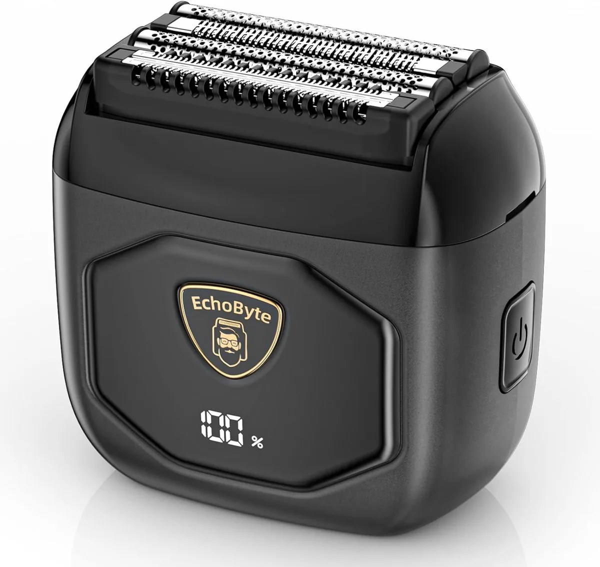 Space black foil shaver with full metal body and LED display