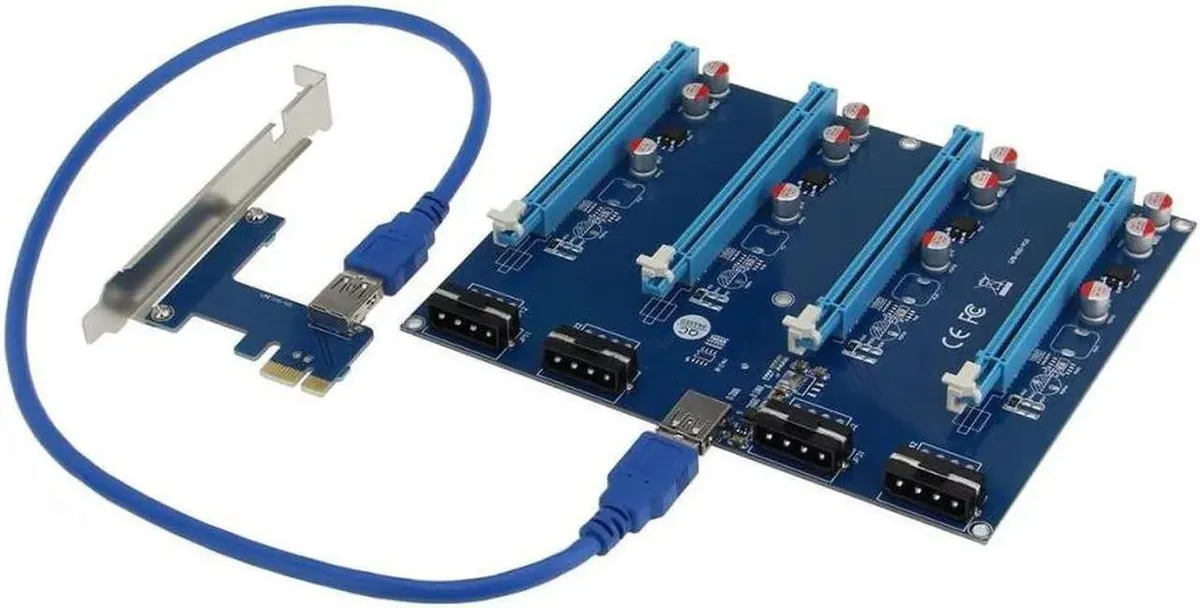 Vszerda Vszerda PCIe 1X to 4× 16X Slot Riser Card — product photo